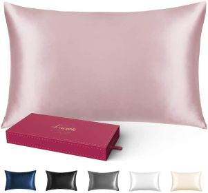 Lacette 100% Silk Pillowcase for Hair and Skin, 22 Momme 6A Soft Silk Pillow Case with Hidden Zipper, Gift Box, 600 Thread Count, Double Side Silk/Woo