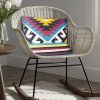 24 x 24 Square Cotton Accent Throw Pillow; Geometric Aztec Tribal Pattern; Multicolor; DunaWest