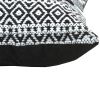 18 x 18 Jacquard Square Decorative Cotton Accent Throw Pillow with Soft Boho Tribal Pattern; Black; White; DunaWest