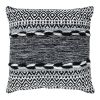 18 x 18 Jacquard Square Decorative Cotton Accent Throw Pillow with Soft Boho Tribal Pattern; Black; White; DunaWest