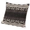 18 x 18 Jacquard Square Decorative Cotton Accent Throw Pillow with Aztec Tribal Boho Pattern; Black; White; DunaWest