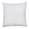 Hugo 20 x 20 Square Accent Throw Pillow; Embroidered Geometric Abstract Pattern; With Filler; White; DunaWest