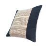 18 x 18 Square Cotton Accent Throw Pillow; Aztec Inspired Linework Pattern; Off White; Black; DunaWest