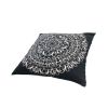 20 x 20 Modern Square Cotton Accent Throw Pillow; Mandala Design Pattern; Black; White; DunaWest