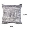 Cabe 18 X 18 Handcrafted Soft Cotton Accent Throw Pillow; Wavy Lined Pattern; Black; White; DunaWest