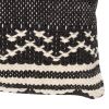 18 x 18 Jacquard Square Decorative Cotton Accent Throw Pillow with Aztec Tribal Boho Pattern; Black; White; DunaWest