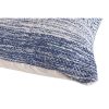 Cabe 18 X 18 Handcrafted Soft Cotton Accent Throw Pillow; Wavy Lined Pattern; Ink Blue; White; DunaWest