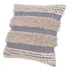 Adiv 18 x 18 Handcrafted Soft Shaggy Cotton Accent Throw Pillow; Woven Yarn; Beige; Gray; DunaWest