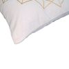 Hugo 20 x 20 Square Accent Throw Pillow; Embroidered Geometric Abstract Pattern; With Filler; White; Gold; DunaWest