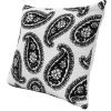 20 x 20 Square Accent Throw Pillow; Paisley Print; With Filler; Black; White; DunaWest