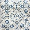 17 x 17 Inch Decorative Square Cotton Accent Throw Pillow with Classic Damask Print; Blue and White; DunaWest