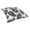 20 x 20 Square Accent Throw Pillow; Paisley Print; With Filler; Black; White; DunaWest