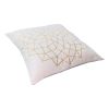 Hugo 20 x 20 Square Accent Throw Pillow; Embroidered Geometric Abstract Pattern; With Filler; White; Gold; DunaWest