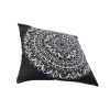 20 x 20 Modern Square Cotton Accent Throw Pillow; Mandala Design Pattern; Black; White; DunaWest