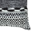 18 x 18 Jacquard Square Decorative Cotton Accent Throw Pillow with Soft Boho Tribal Pattern; Black; White; DunaWest