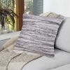 18 x 18 Handcrafted Cotton Accent Throw Pillow; Woven Lined Design; White; Gray; Black; DunaWest