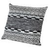 18 x 18 Jacquard Square Decorative Cotton Accent Throw Pillow with Soft Boho Tribal Pattern; Black; White; DunaWest