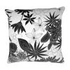 17 x 17 Inch Decorative Square Cotton Accent Throw Pillow with Classic Floral Print; Black and White; DunaWest