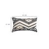 12 x 20 Rectangular Handwoven Jacquard Accent Lumbar Throw Pillow; Sequins; Geometric Design; White; Black; DunaWest