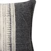 18 x 18 Square Handwoven Accent Throw Pillow; Polycotton Dhurrie; Kilim Pattern; White; Gray; DunaWest