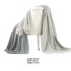 Latina Cotton Throw with Decorative Fringe Set of 2; Gray; DunaWest