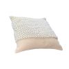 20 x 20 Square Cotton Accent Throw Pillow; Soft Banded Braided Patchwork; White; Cream; DunaWest