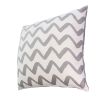 20 x 20 Modern Square Cotton Accent Throw Pillow; Simple Chevron Pattern; Gray; White; DunaWest