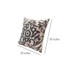 18 x 18 Square Accent Throw Pillow; Damask Print; Soft Polyester Filler; Cream; Blue; DunaWest