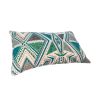 12 x 20 Modern Accent Pillow; Soft Cotton Cover With Filler; Geometric Design; Teal Blue; Beige; Gray; DunaWest
