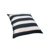 20 x 20 Modern Square Cotton Accent Throw Pillow; Classic Block Stripes; Black; White; DunaWest