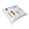 20 x 20 Modern Square Cotton Accent Throw Pillow; Printed Feather Patterned Design; White; Multicolor; DunaWest