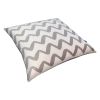 20 x 20 Modern Square Cotton Accent Throw Pillow; Simple Chevron Pattern; Gray; White; DunaWest