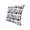 20 x 20 Modern Square Cotton Accent Throw Pillow; Triangular Pattern; Gray; White; DunaWest