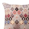 18 x 18 Square Cotton Accent Throw Pillow; Eastern Quatrefoil Print; Multicolor; DunaWest