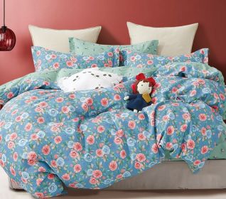 Donau Blue Rose 100% Cotton Reversible Comforter Set (size: Queen/Full)