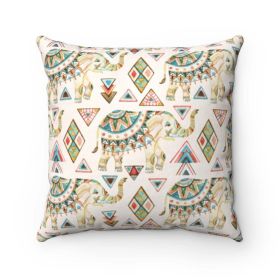 Rustic Elephant Two Color Sided Cushion Home Decoration Accents - 4 Sizes (size: 14" x 14")