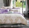 Hermman Beige/Purple Damask 100% Cotton Comforter Set